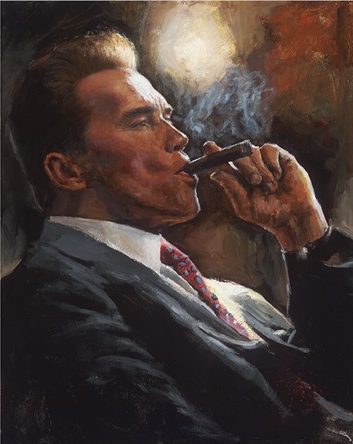 Arnold Schwarzenegger portrait by Fabián Pérez