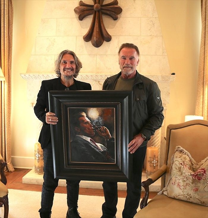 Fabián Pérez with Arnold Schwarzenegger